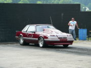 Maroon MUSTANG Drag Car